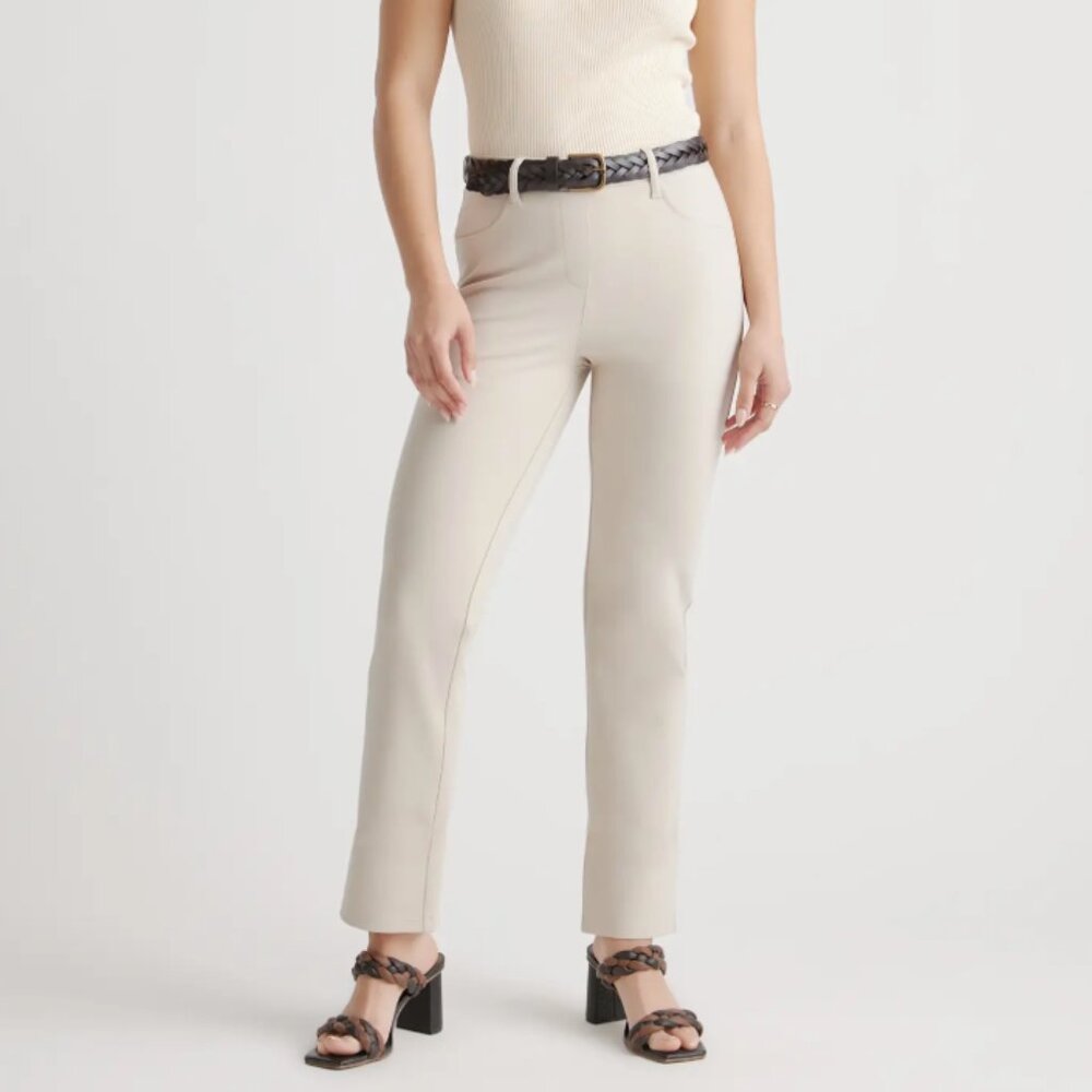 Quince Cream Straight-Leg Pant- NWT